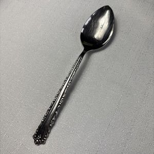 Oneida CHERIE Stainless Solid Serving Spoon‎ Deluxe Glossy Flatware